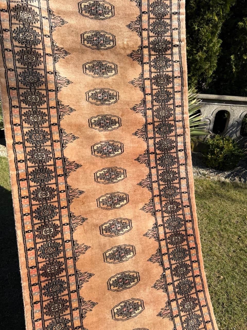Chodnik Buchara, 400x80 cm, beżowy, wełna, Pakistan - 287633