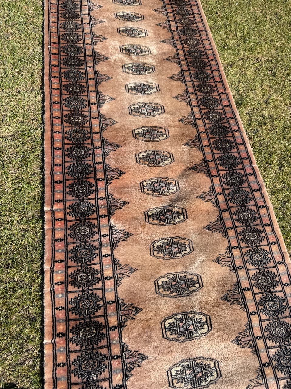 Chodnik Buchara, 400x80 cm, beżowy, wełna, Pakistan - 287622
