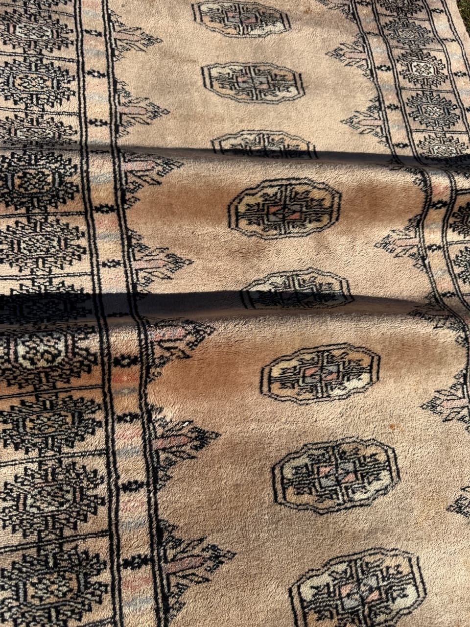 Chodnik Buchara, 400x80 cm, beżowy, wełna, Pakistan - 287635