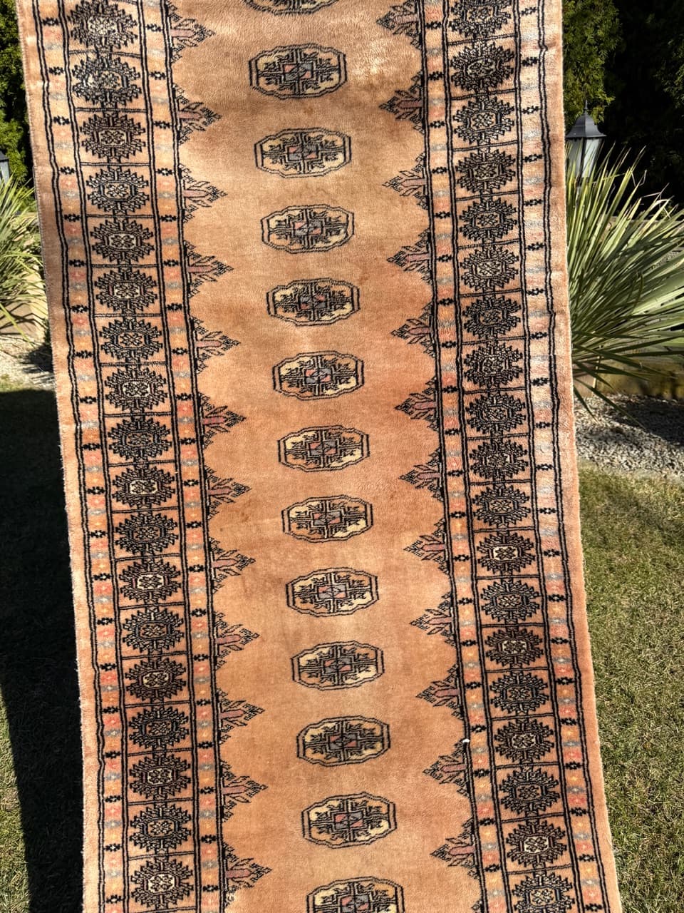 Chodnik Buchara, 400x80 cm, beżowy, wełna, Pakistan - 287631