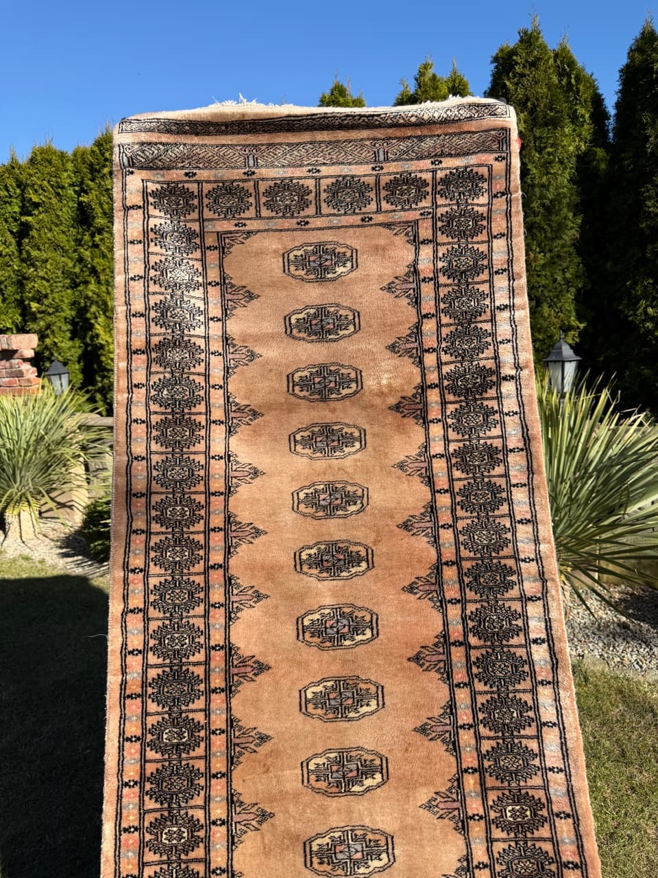 Chodnik Buchara, 400x80 cm, beżowy, wełna, Pakistan - 287632