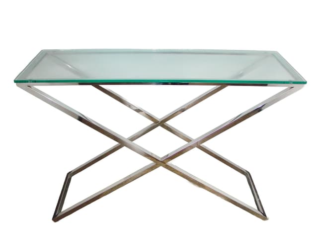 Konsola Modern, chrom, szkło, lata 90. - WYMIARY