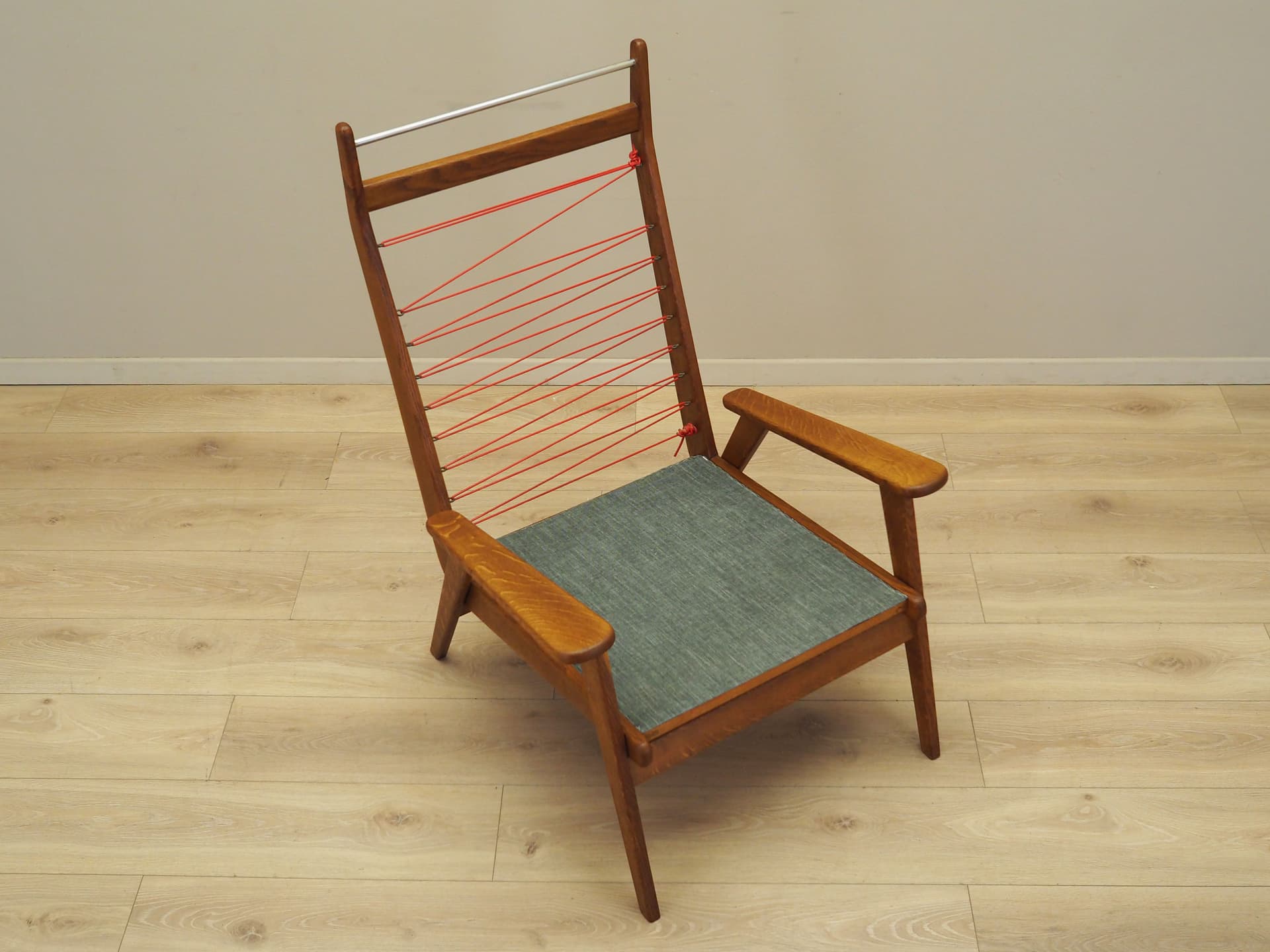 Armchair, grey, oak, Denmark, 1970s. - 67452