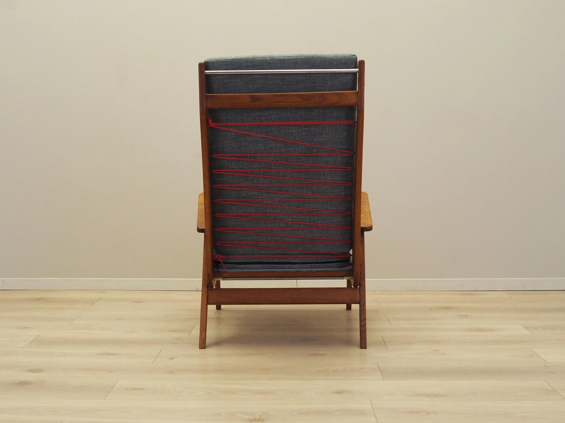 Armchair, grey, oak, Denmark, 1970s. - 21263
