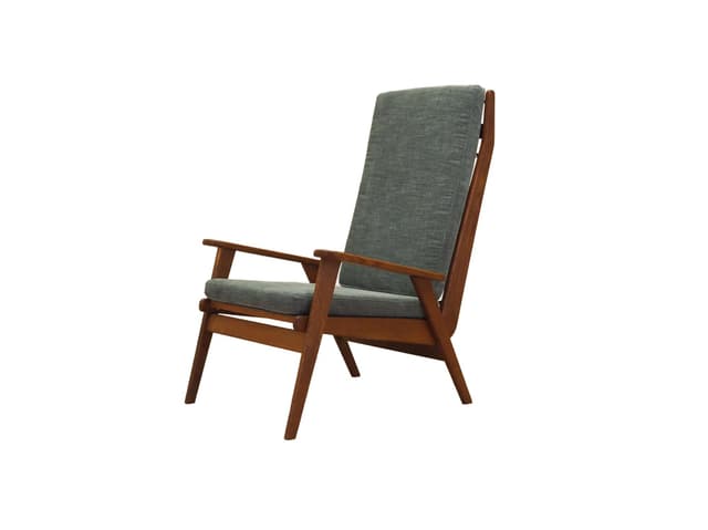 Armchair, grey, oak, Denmark, 1970s. - DIMENSION