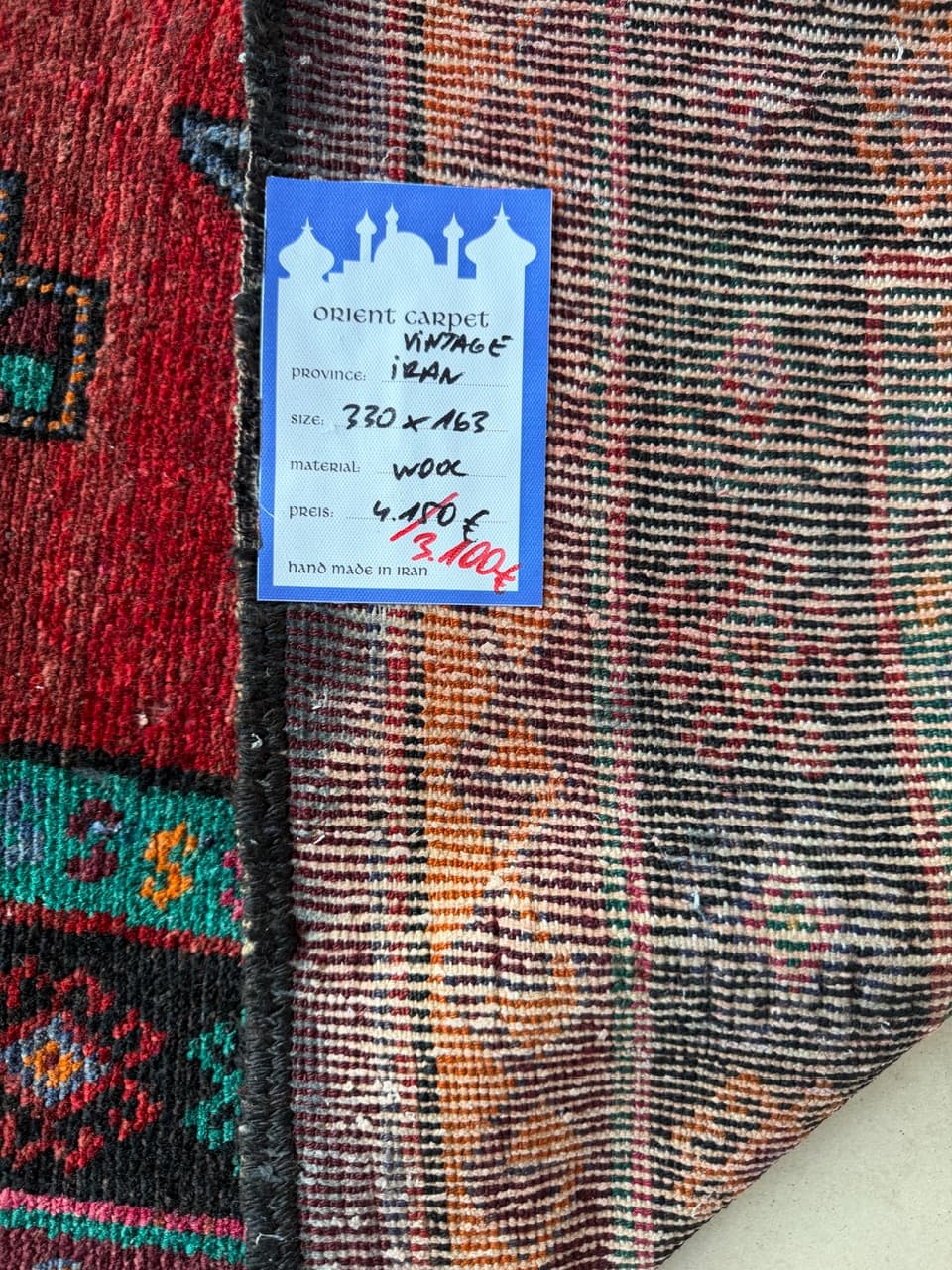 Chodnik Lori/Hamadan 330x163 cm, multikolor, wełna, Iran - 287652