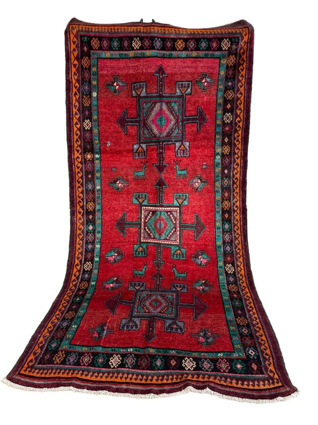 Chodnik Lori/Hamadan 330x163 cm, multikolor, wełna, Iran - WYMIARY