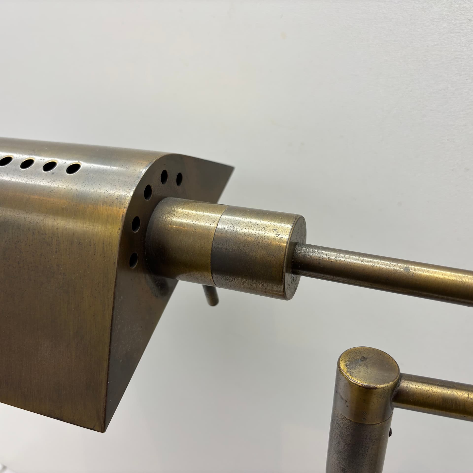 Lampa stołowa, mosiądz złoty, proj. G. Frattini, Włochy, lata 70. - 287674