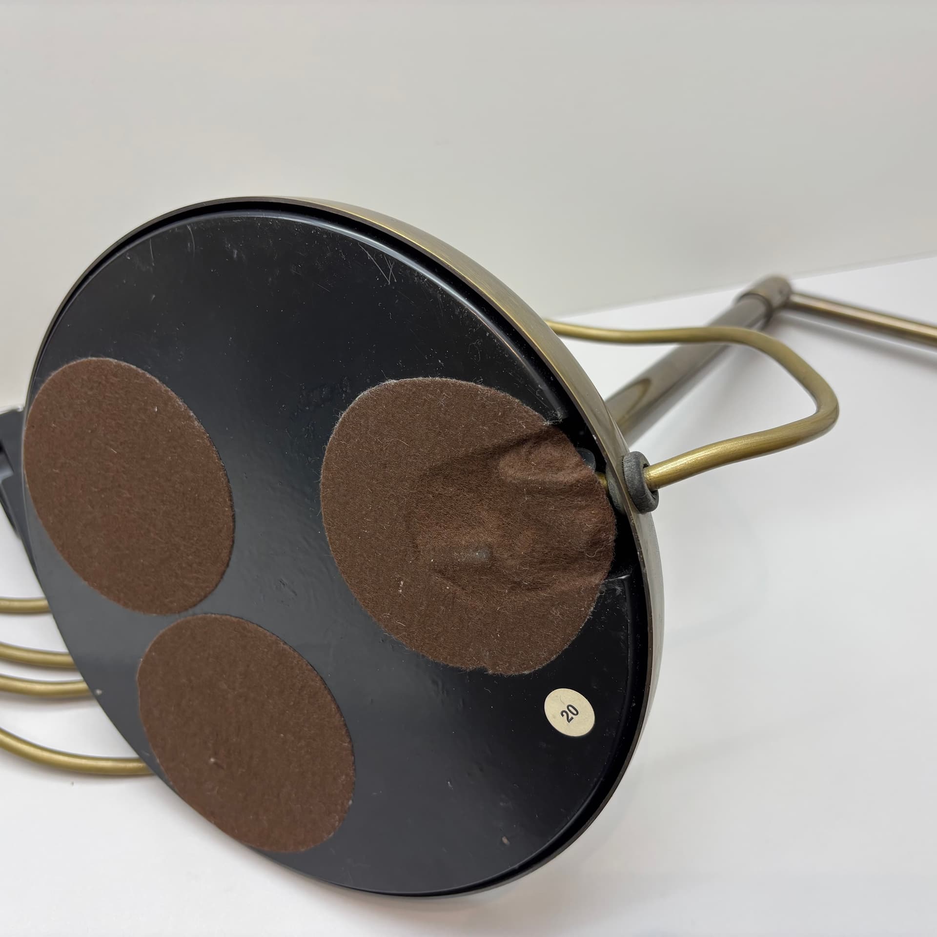 Lampa stołowa, mosiądz złoty, proj. G. Frattini, Włochy, lata 70. - 287671