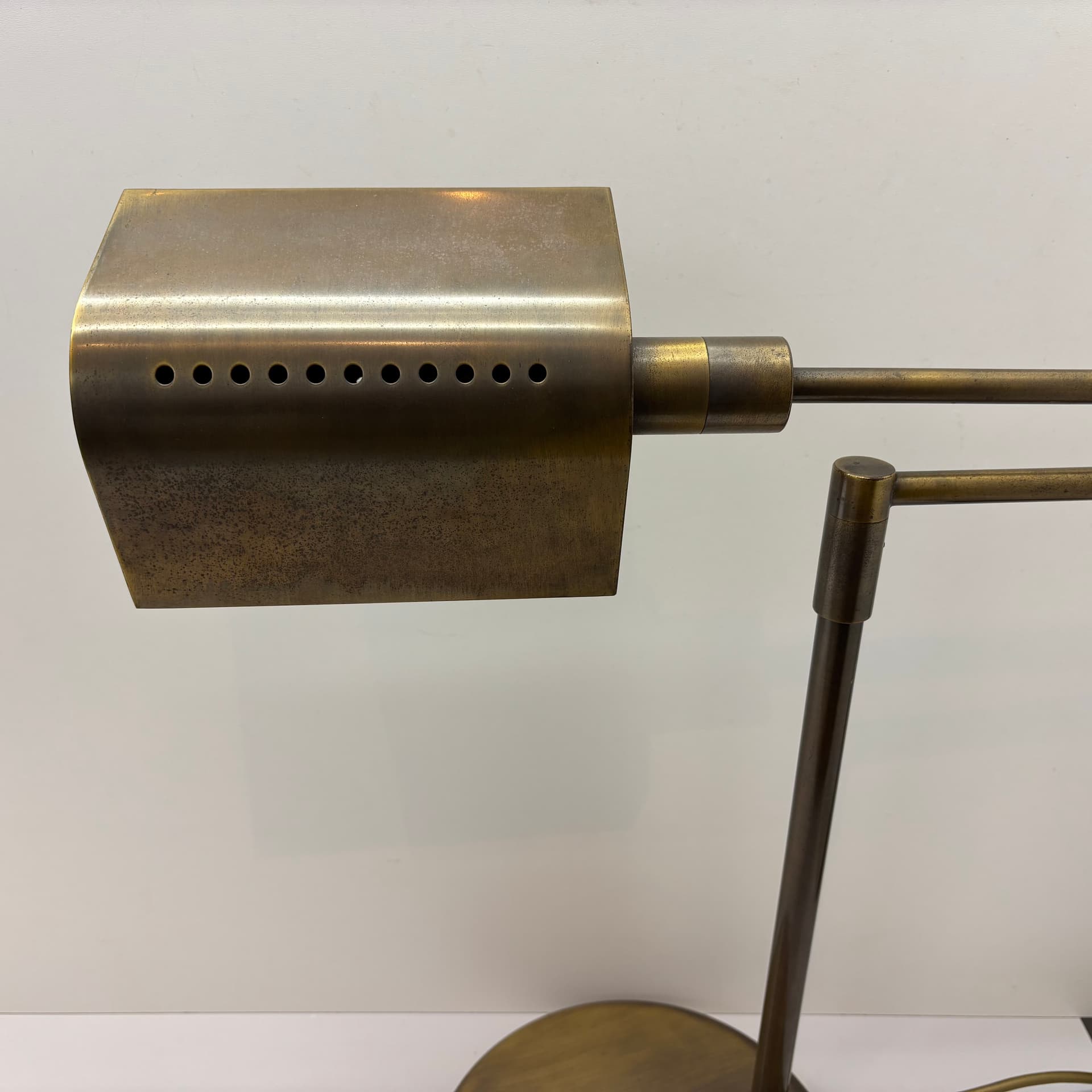 Lampa stołowa, mosiądz złoty, proj. G. Frattini, Włochy, lata 70. - 287680