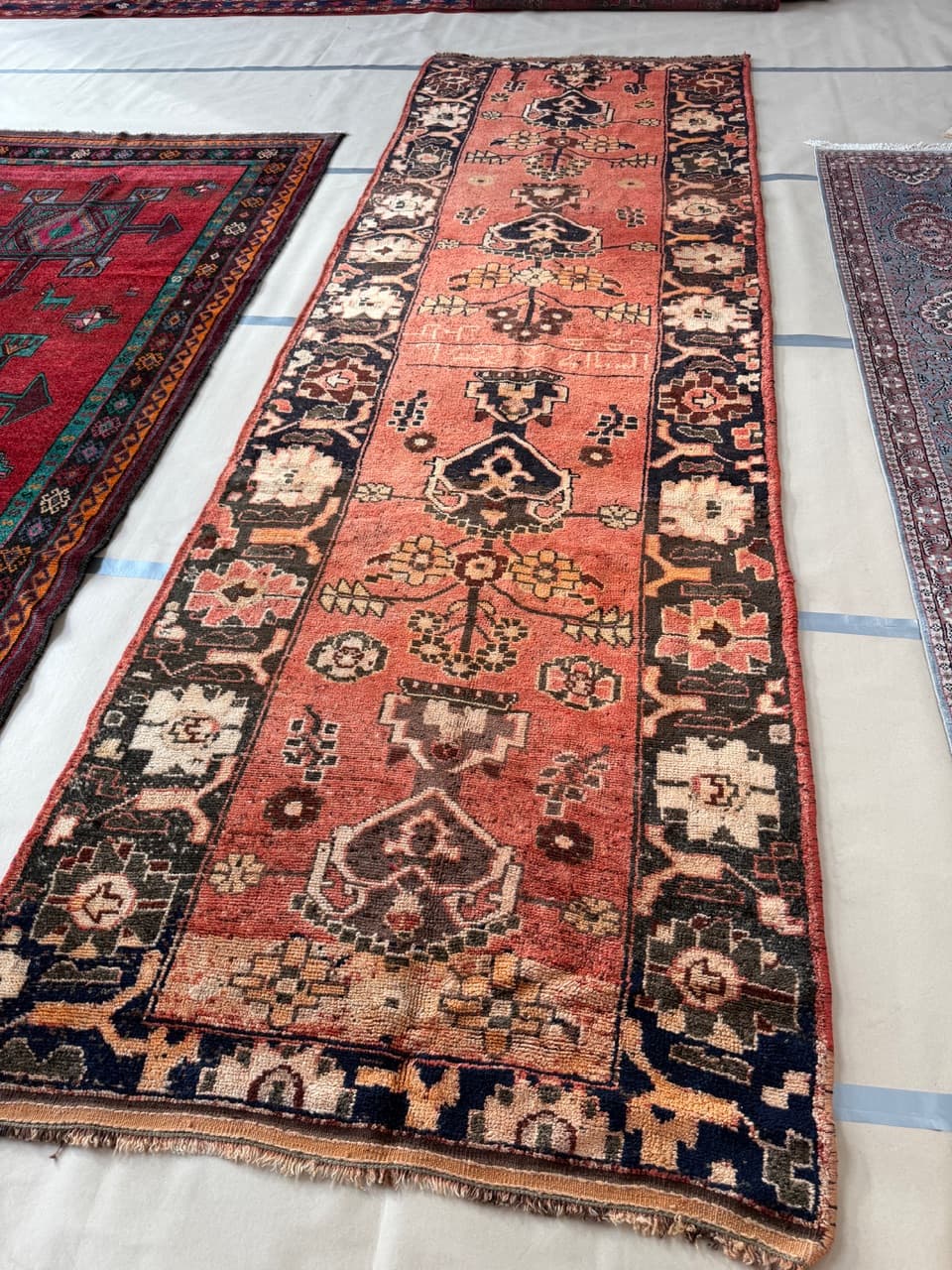 Chodnik Lori/Hamadan 420x135 cm, czerwony, wełna, Iran - 287700