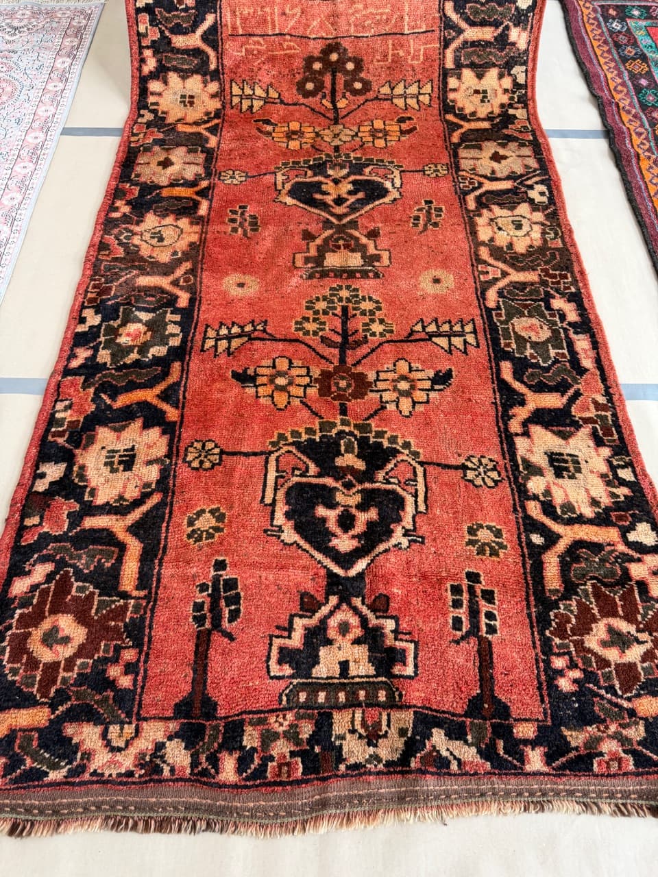 Chodnik Lori/Hamadan 420x135 cm, czerwony, wełna, Iran - 287697