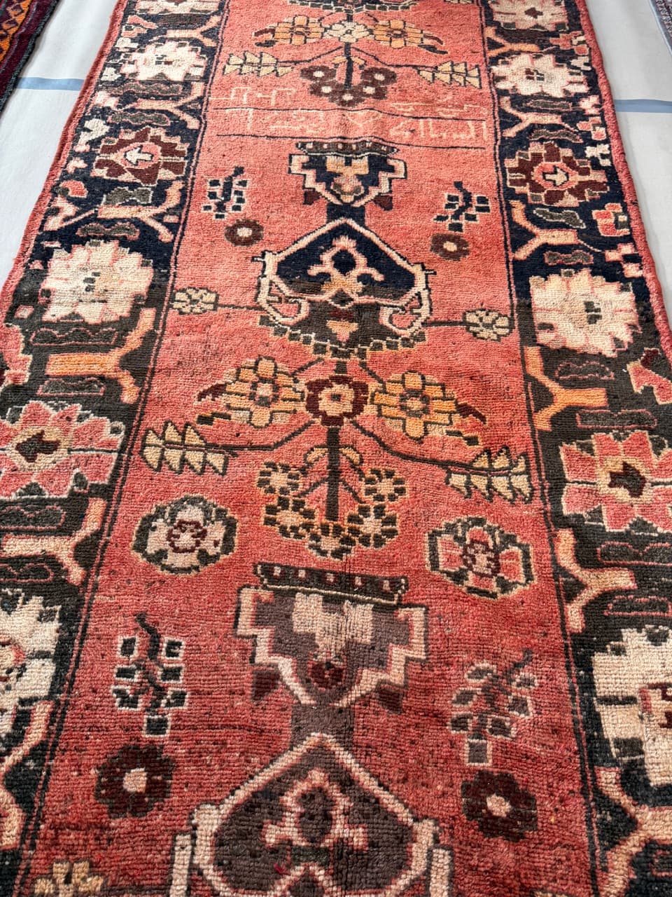 Chodnik Lori/Hamadan 420x135 cm, czerwony, wełna, Iran - 287701