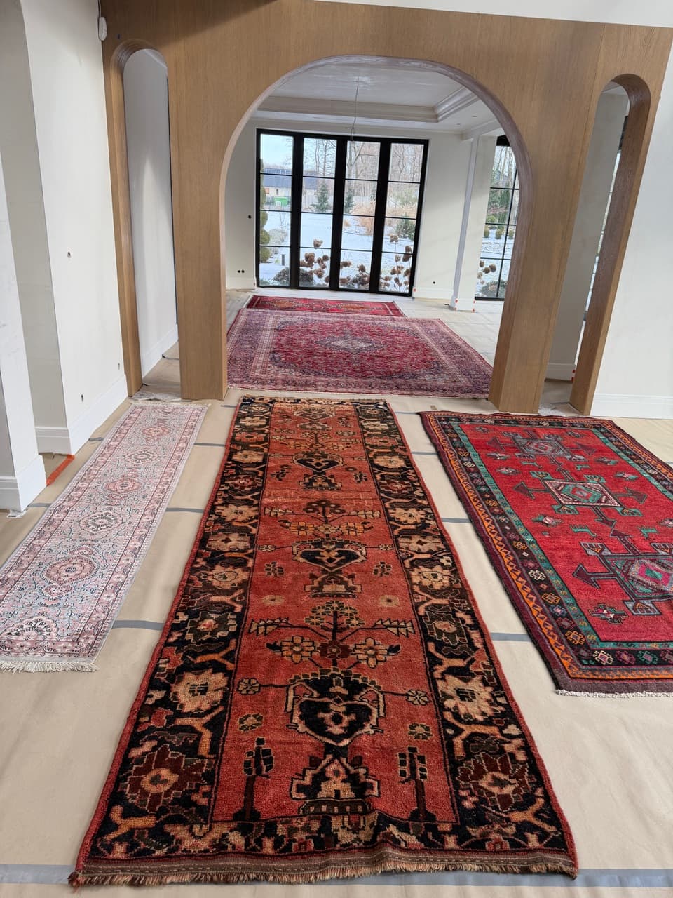 Chodnik Lori/Hamadan 420x135 cm, czerwony, wełna, Iran - 287698
