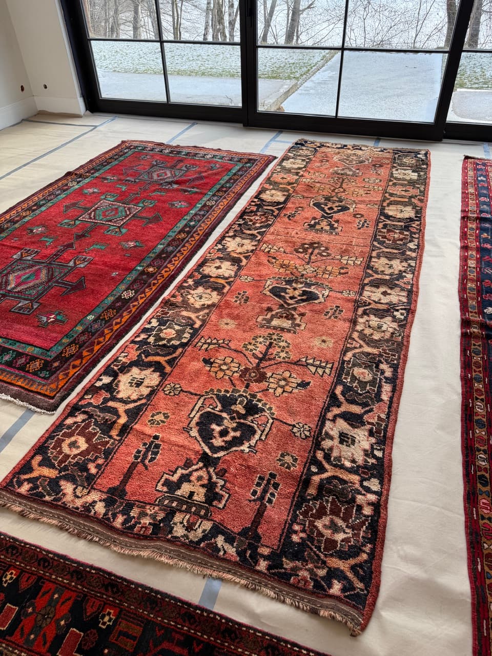 Chodnik Lori/Hamadan 420x135 cm, czerwony, wełna, Iran - 287691