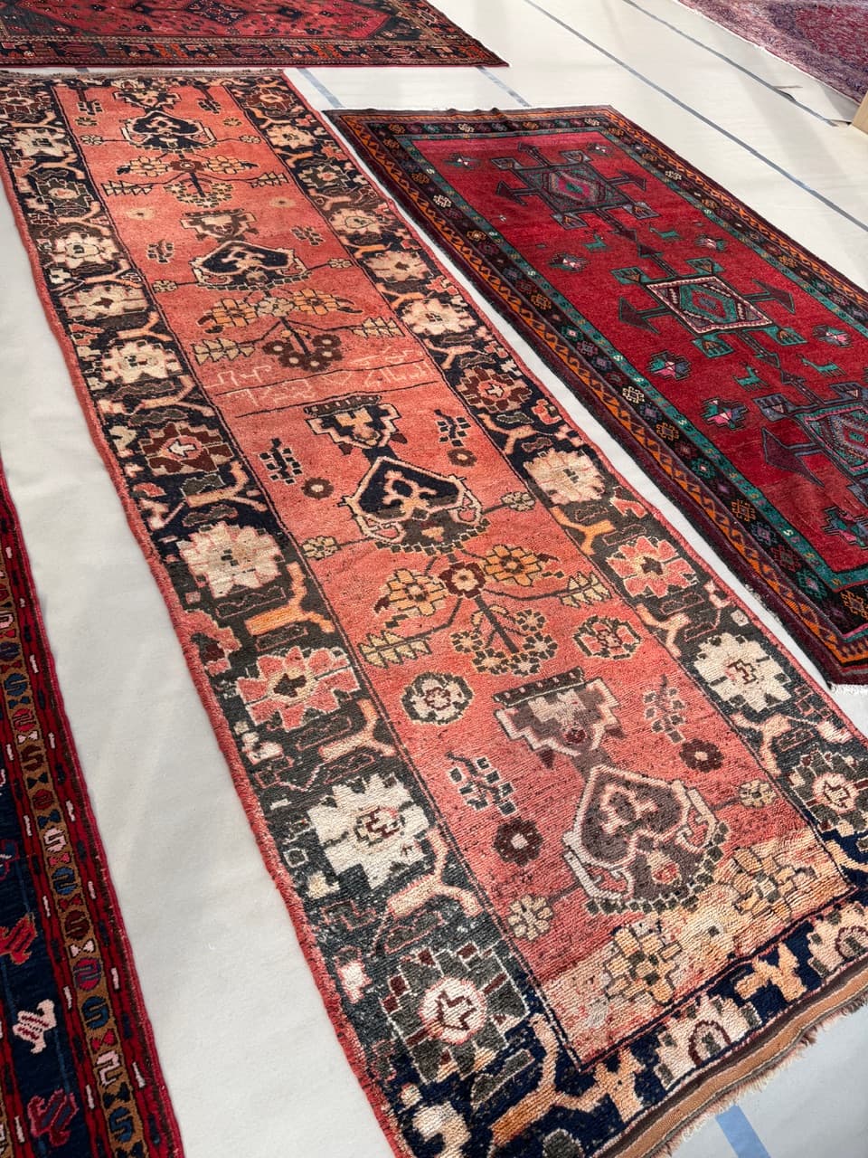 Chodnik Lori/Hamadan 420x135 cm, czerwony, wełna, Iran - 287690