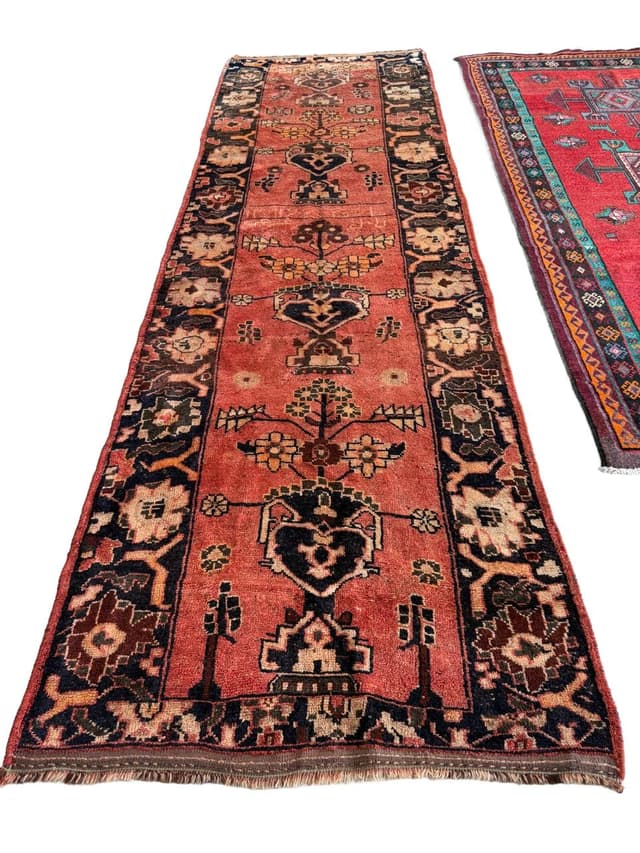 Chodnik Lori/Hamadan 420x135 cm, czerwony, wełna, Iran - WYMIARY