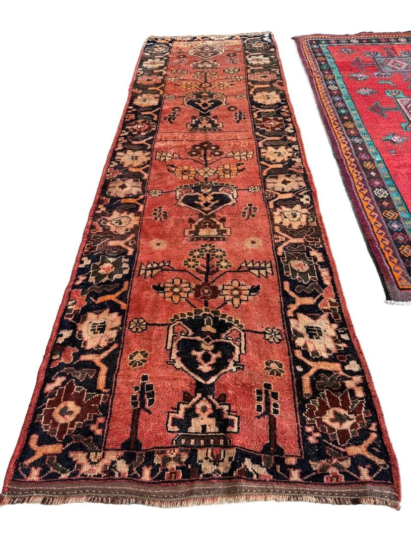 Chodnik Lori/Hamadan 420x135 cm, czerwony, wełna, Iran
