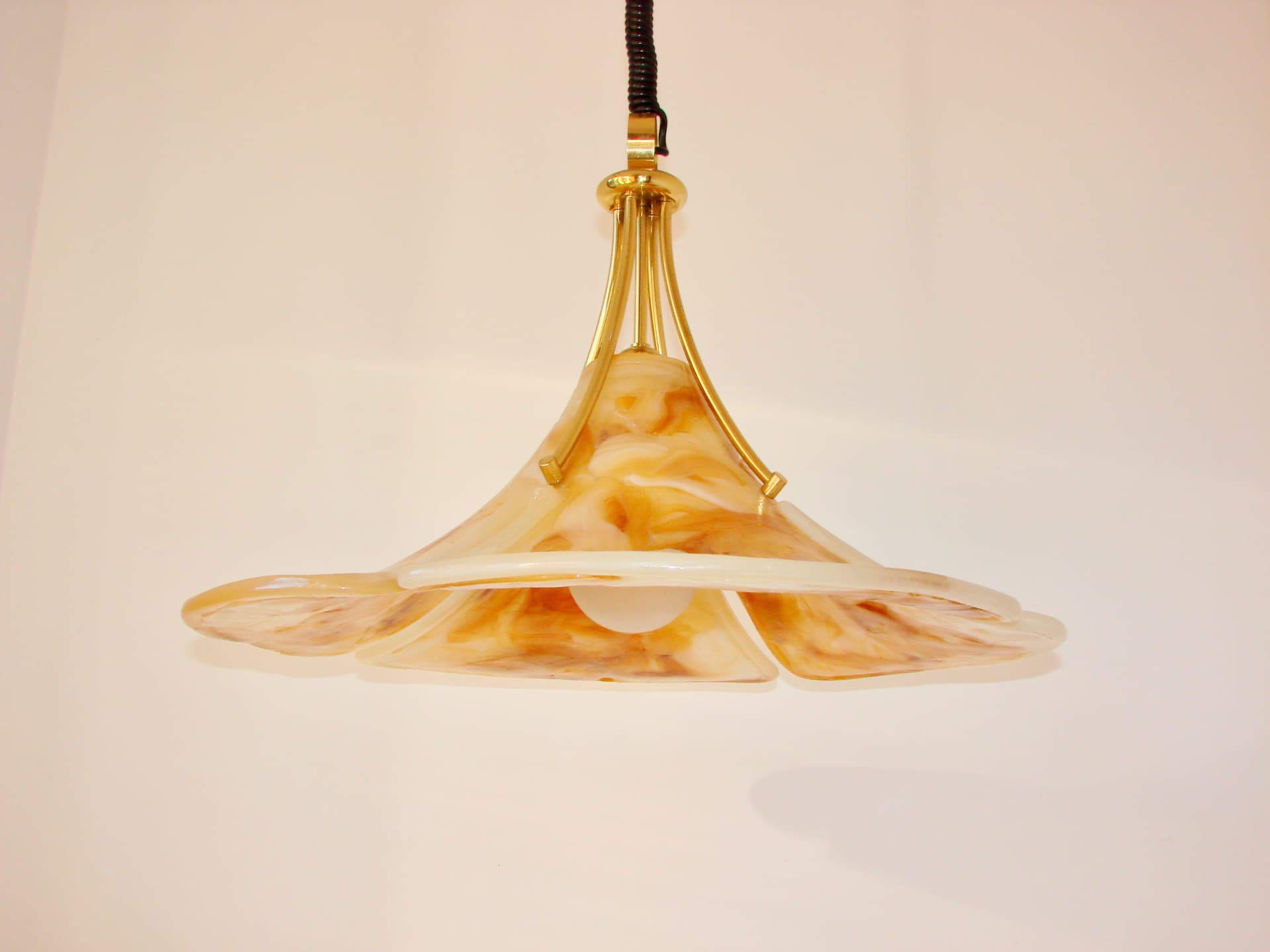 Lampa wisząca Tulip, złoty, mosiądz akryl, Cosack, Niemcy, lata 70. - 287704