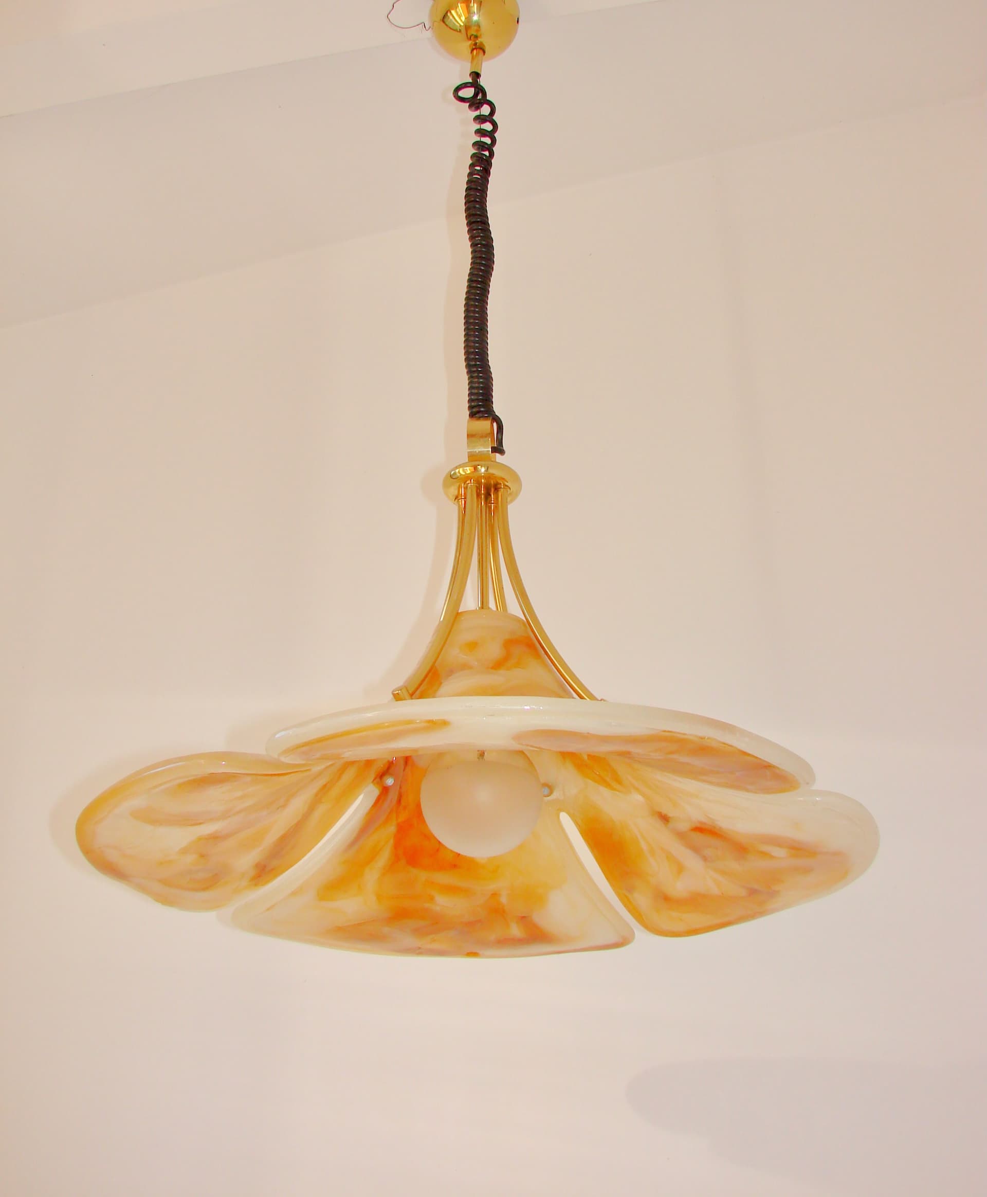 Lampa wisząca Tulip, złoty, mosiądz akryl, Cosack, Niemcy, lata 70. - 287705