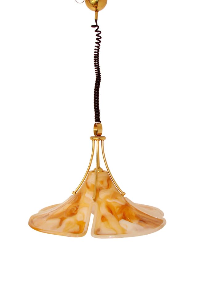 Lampa wisząca Tulip, złoty, mosiądz akryl, Cosack, Niemcy, lata 70. - WYMIARY