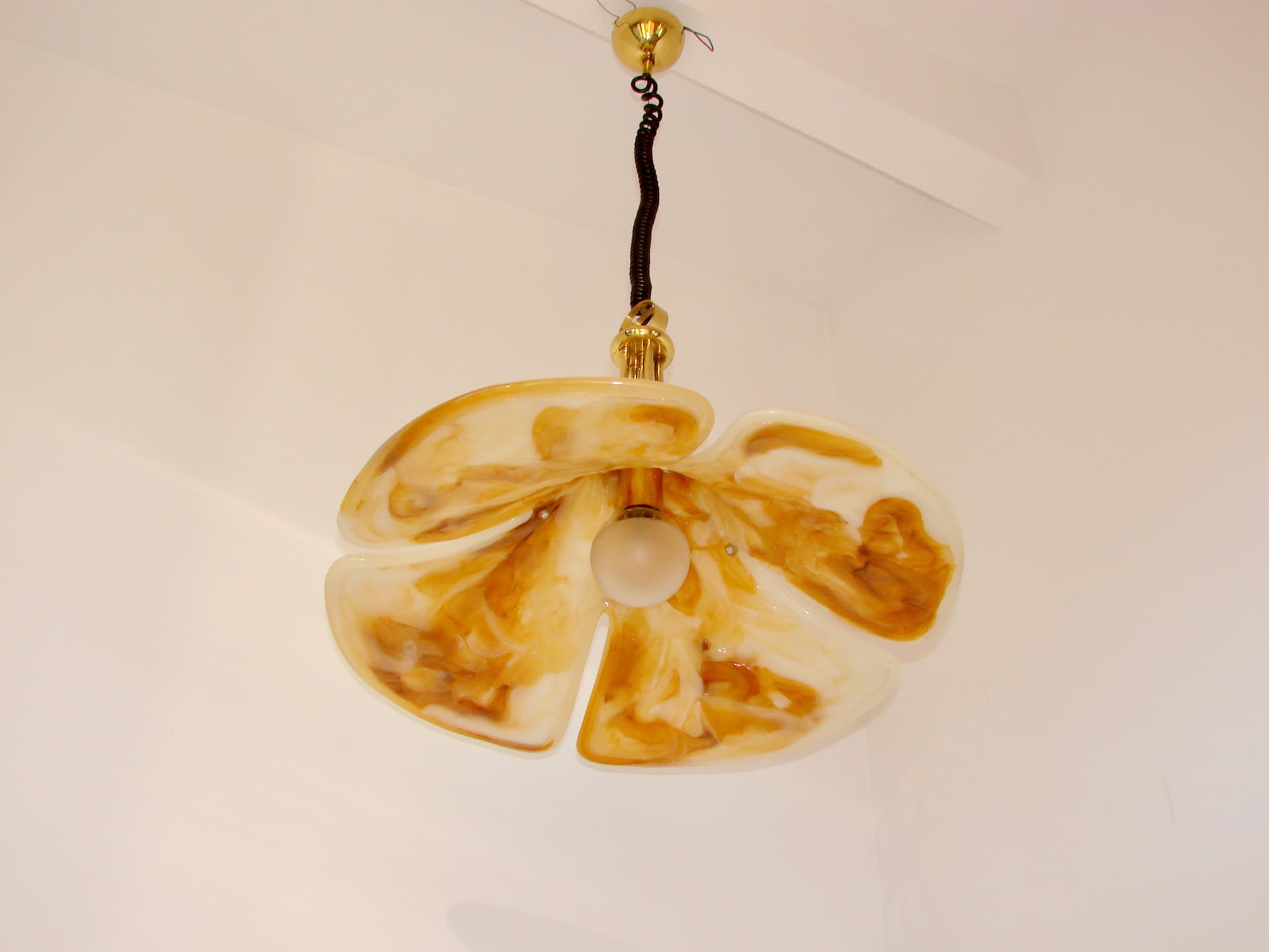 Lampa wisząca Tulip, złoty, mosiądz akryl, Cosack, Niemcy, lata 70. - 287707