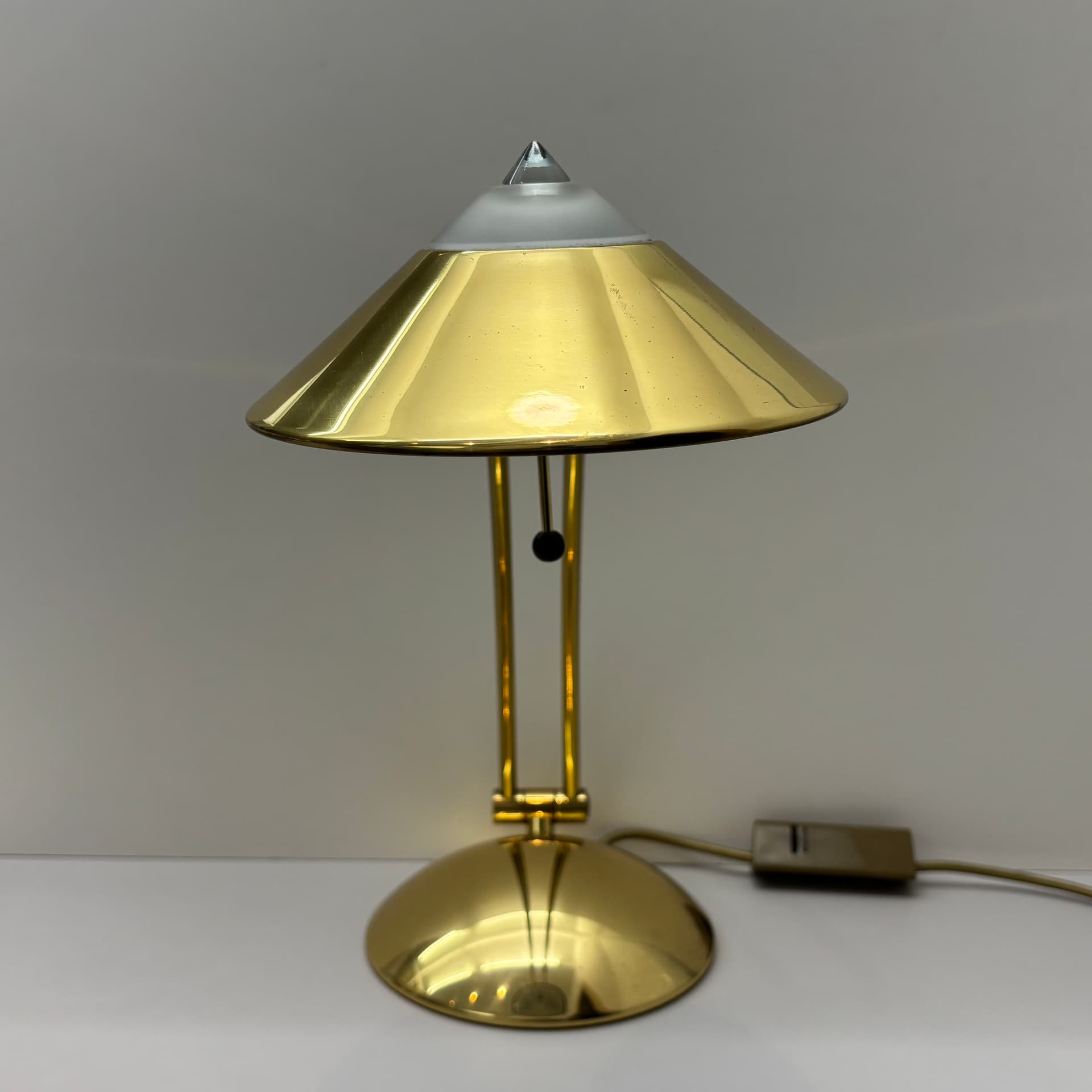 Lampa biurkowa, złoty, mosiądz, Niemcy, lata 80. - 287711