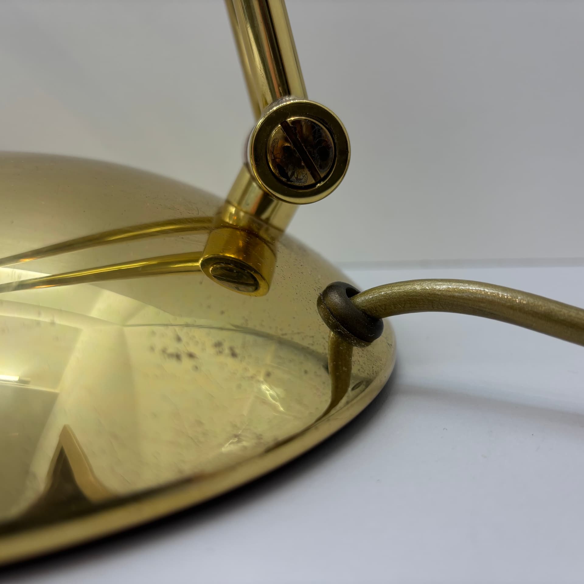 Lampa biurkowa, złoty, mosiądz, Niemcy, lata 80. - 287717