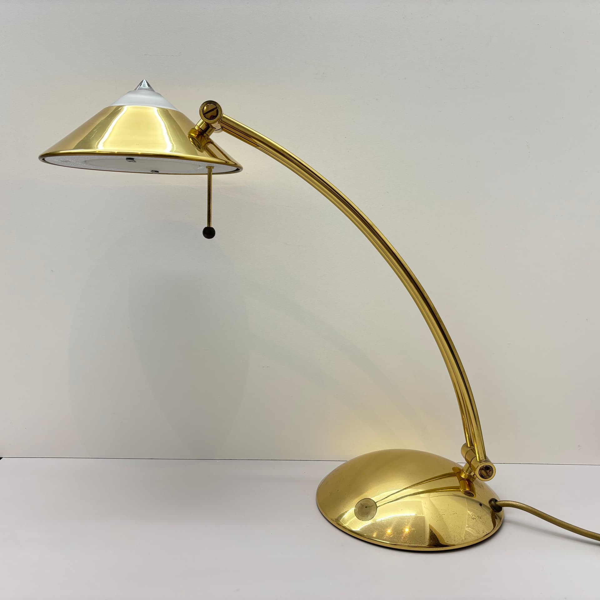 Lampa biurkowa, złoty, mosiądz, Niemcy, lata 80. - 287722