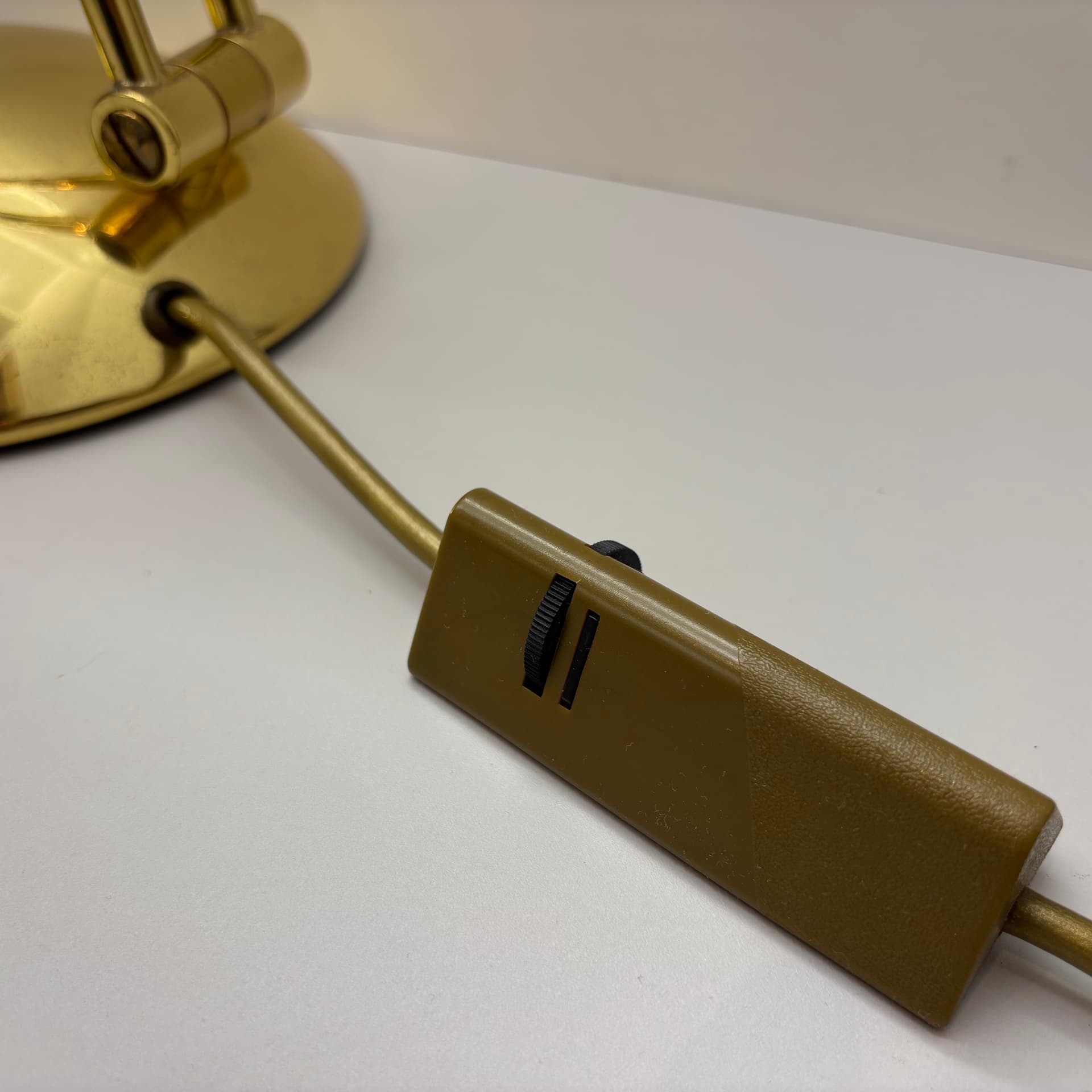 Lampa biurkowa, złoty, mosiądz, Niemcy, lata 80. - 287720