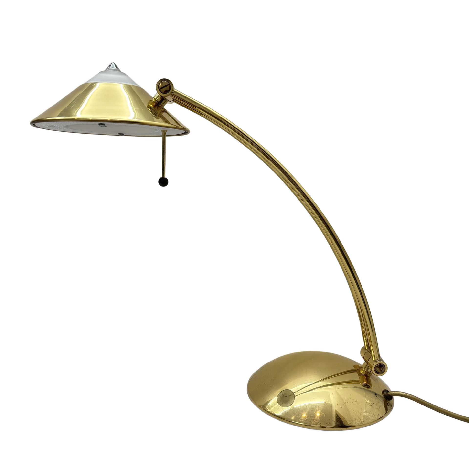 Lampa biurkowa, złoty, mosiądz, Niemcy, lata 80.