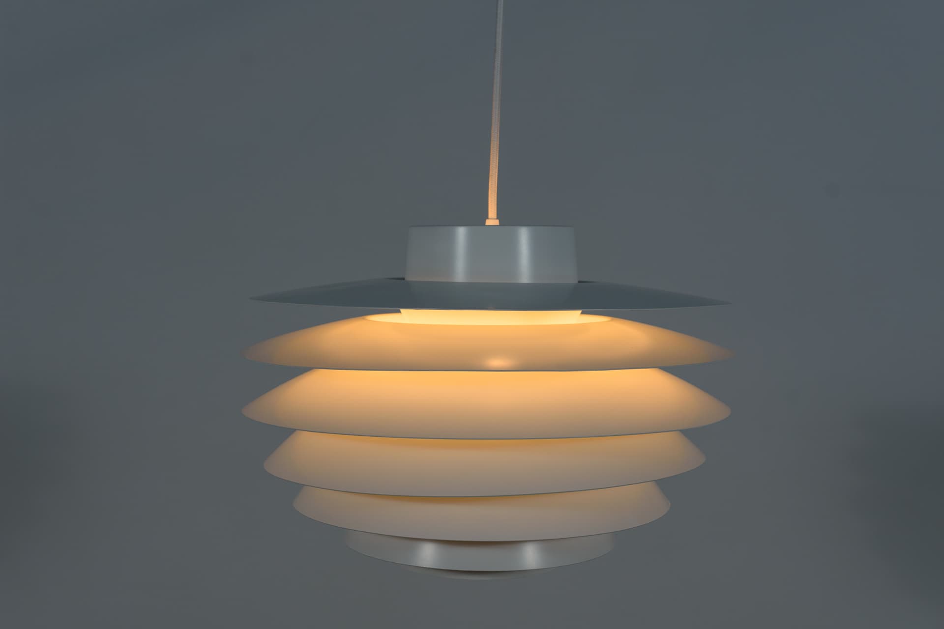 Lampa wisząca Verona, aluminium szary, proj. S. Middelboe, Fog & Mørup, Dania, lata 60. - 287830