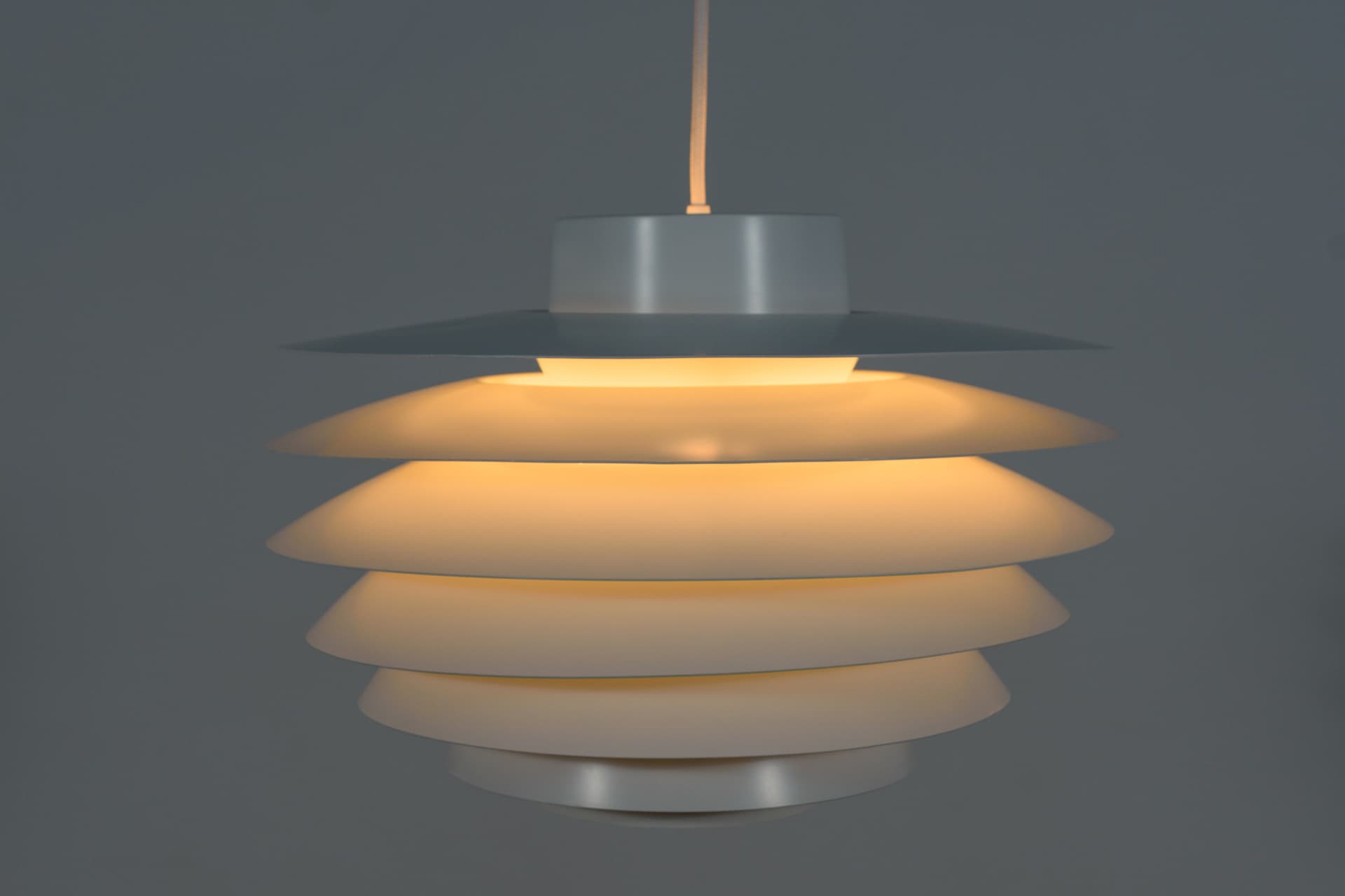 Lampa wisząca Verona, aluminium szary, proj. S. Middelboe, Fog & Mørup, Dania, lata 60. - 287829