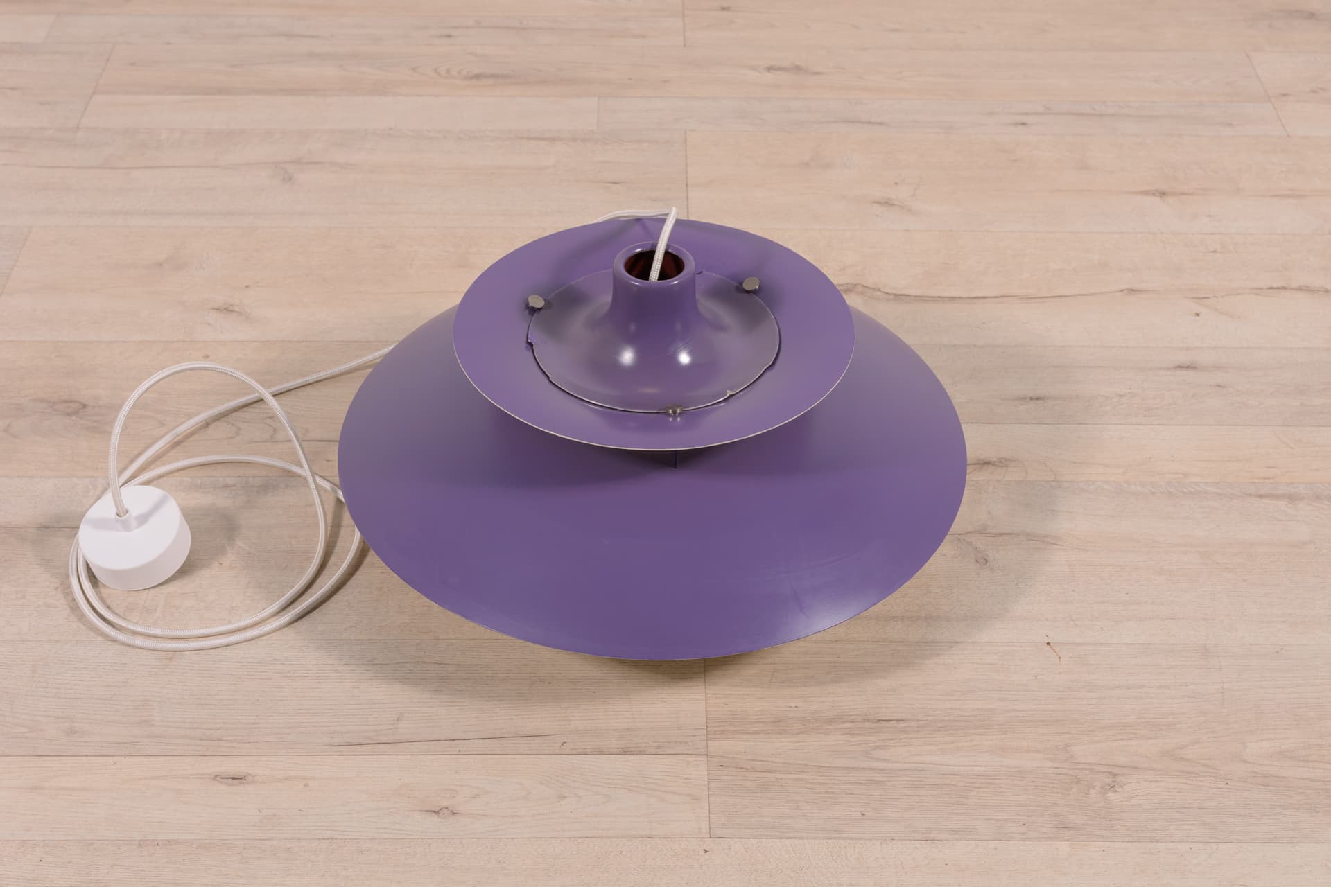 Lampa wisząca PH5, fioletowy, metal, proj. P. Henningsen, Louis Poulsen, Dania, lata 60. - 287845