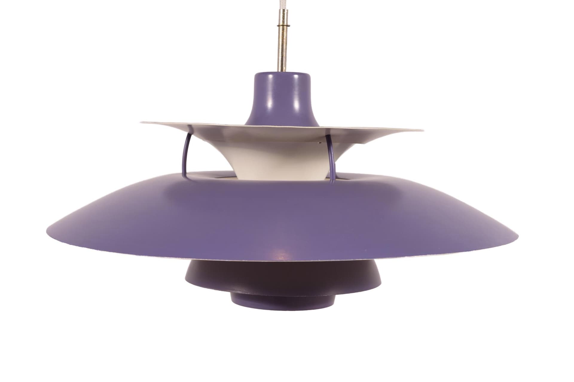 Lampa wisząca PH5, fioletowy, metal, proj. P. Henningsen, Louis Poulsen, Dania, lata 60.