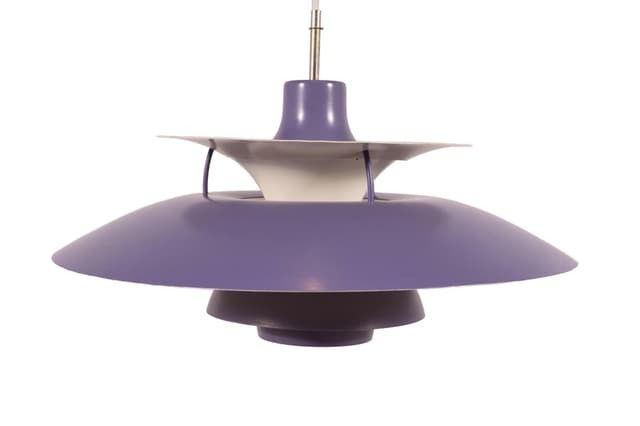 Lampa wisząca PH5, fioletowy, metal, proj. P. Henningsen, Louis Poulsen, Dania, lata 60. - WYMIARY