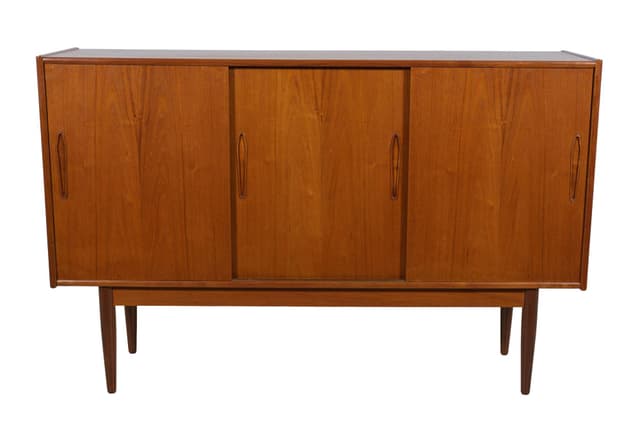 Highboard, teak brązowy, Dania, lata 60. - WYMIARY
