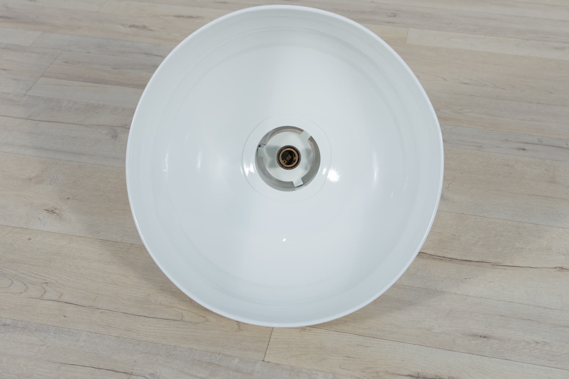 Lampa wisząca Bunker, metal biały, proj. J. Hammerborg, Fog & Mørup, Dania, lata 70. - 287901