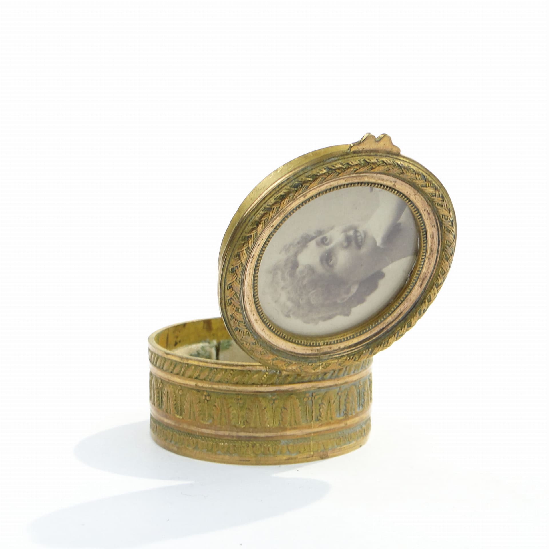 Pudełko na biżuterię Belle Époque, złoto, brąz, Francja, XIX w. - 287928