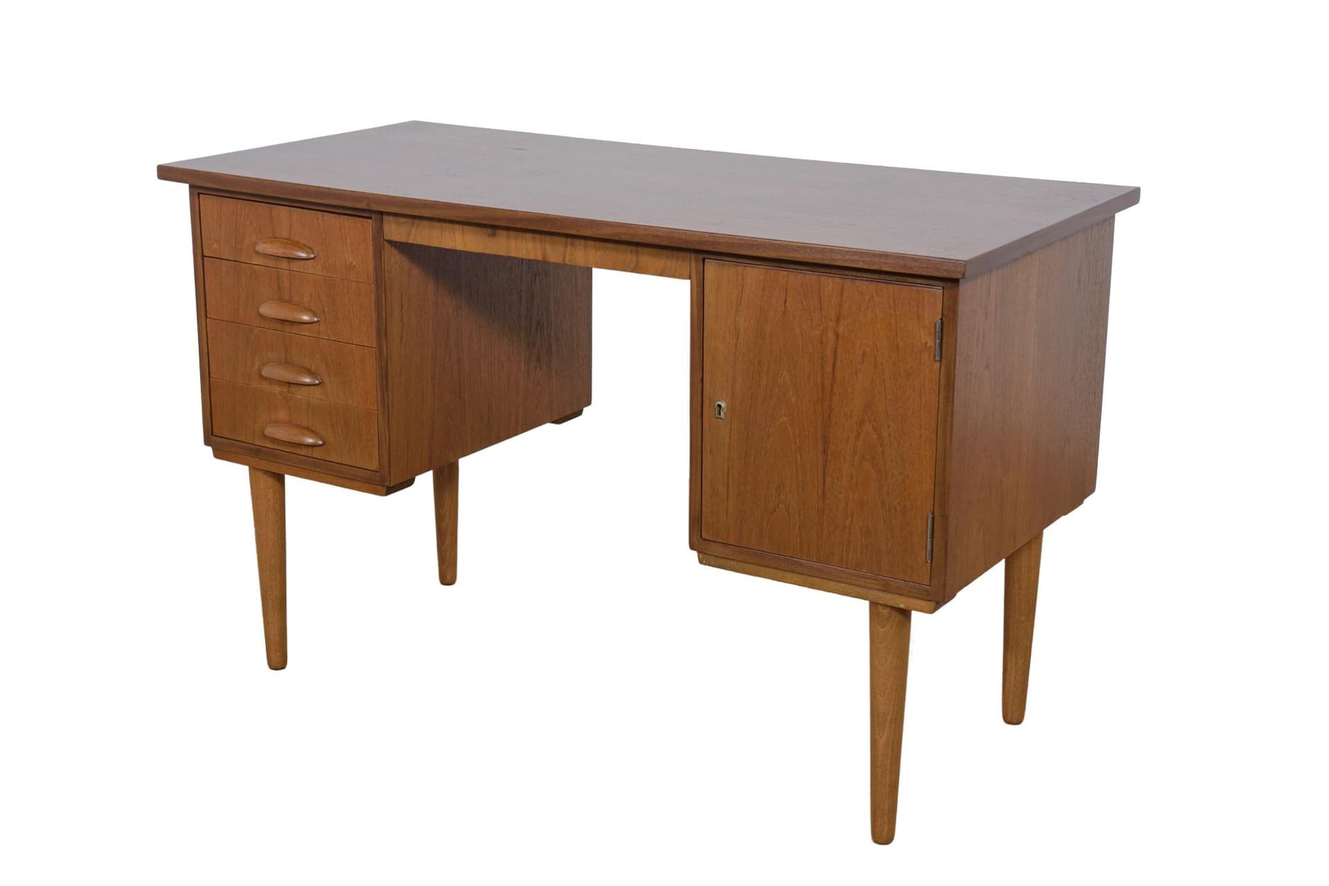 Desk, brown, teak, Denmark, 1960s.