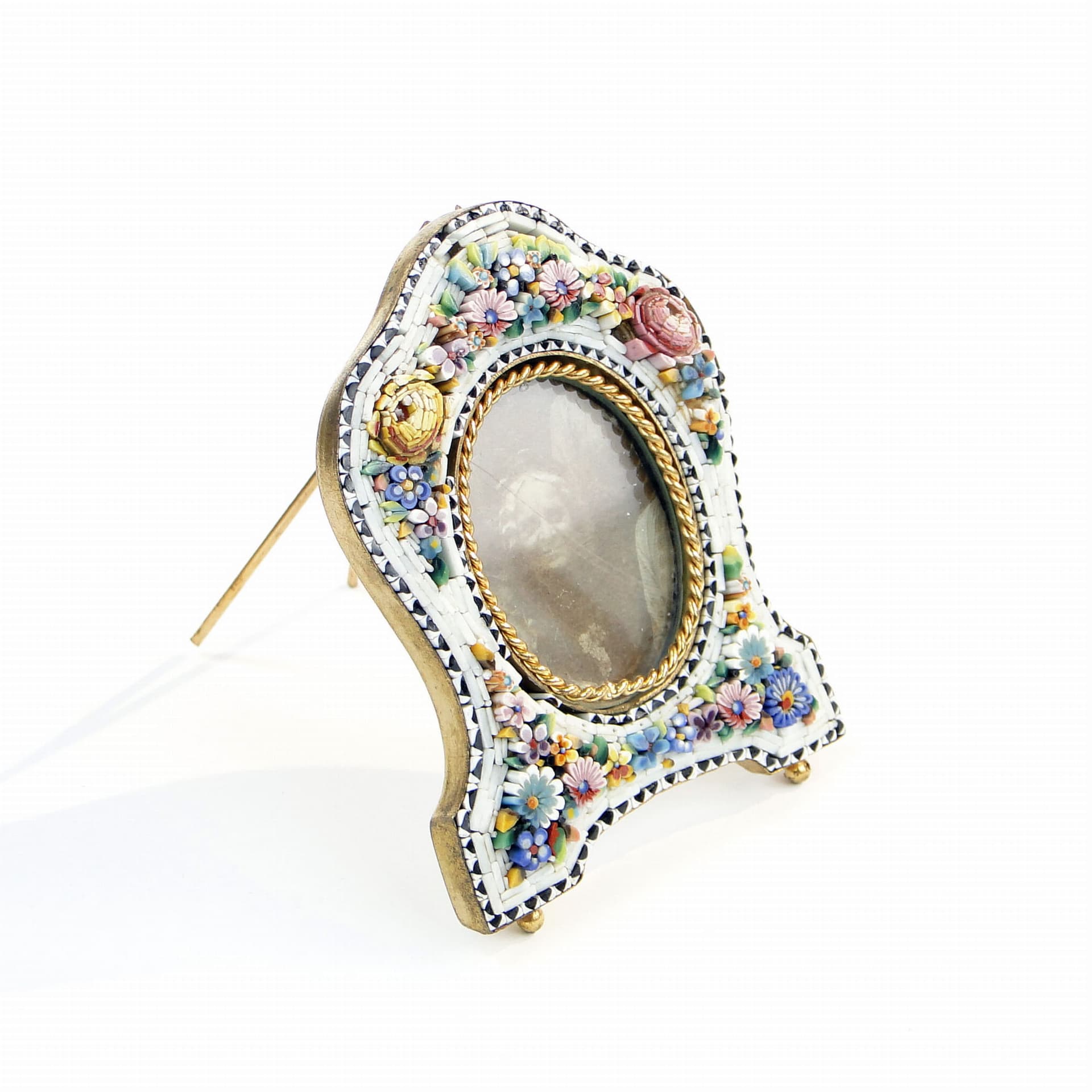 Ramka na zdjęcie millefiori, multicolor, szkło kolorowe, mosiądz, Włochy, XIX wiek - 288000