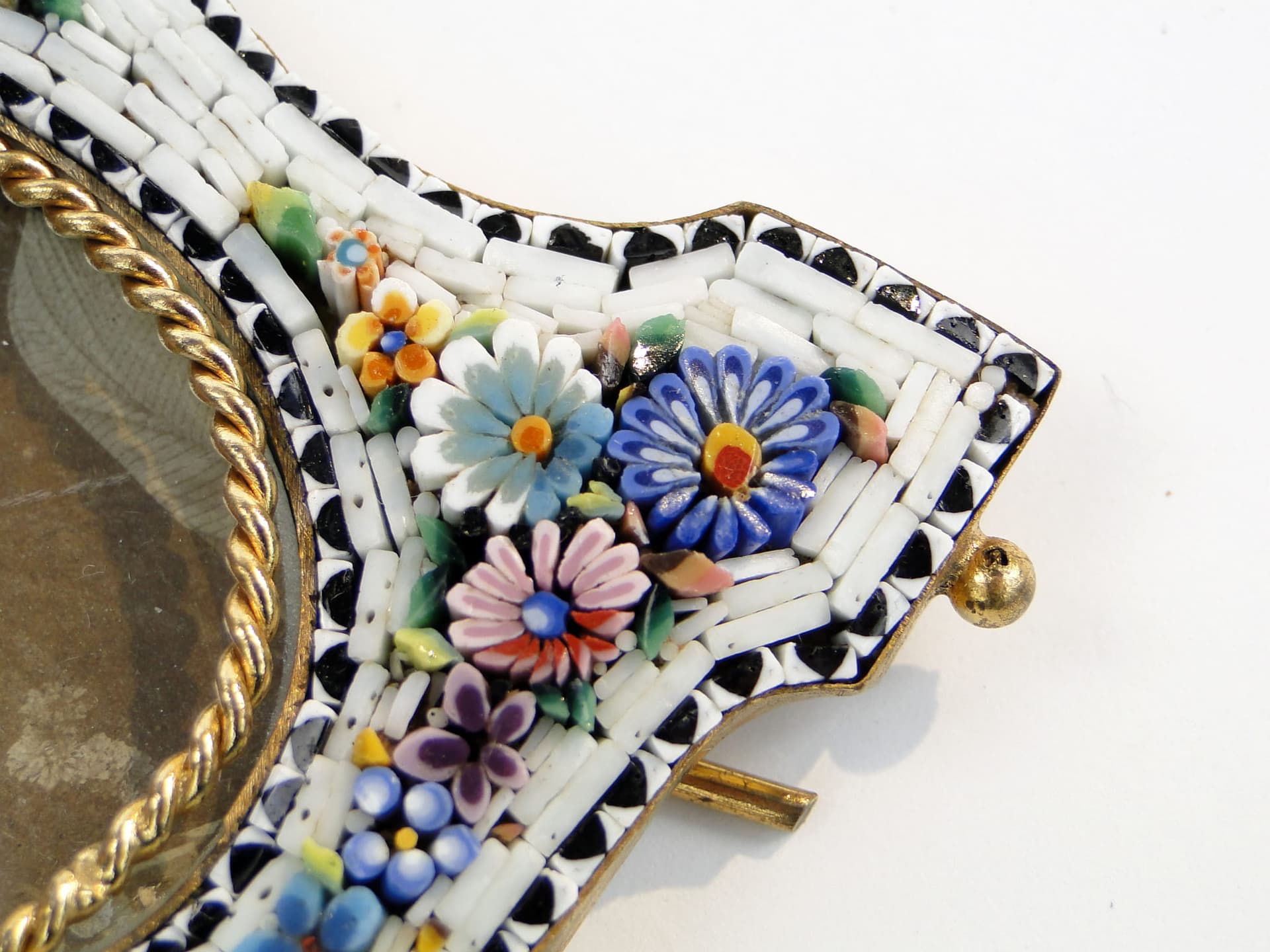 Ramka na zdjęcie millefiori, multicolor, szkło kolorowe, mosiądz, Włochy, XIX wiek - 287999