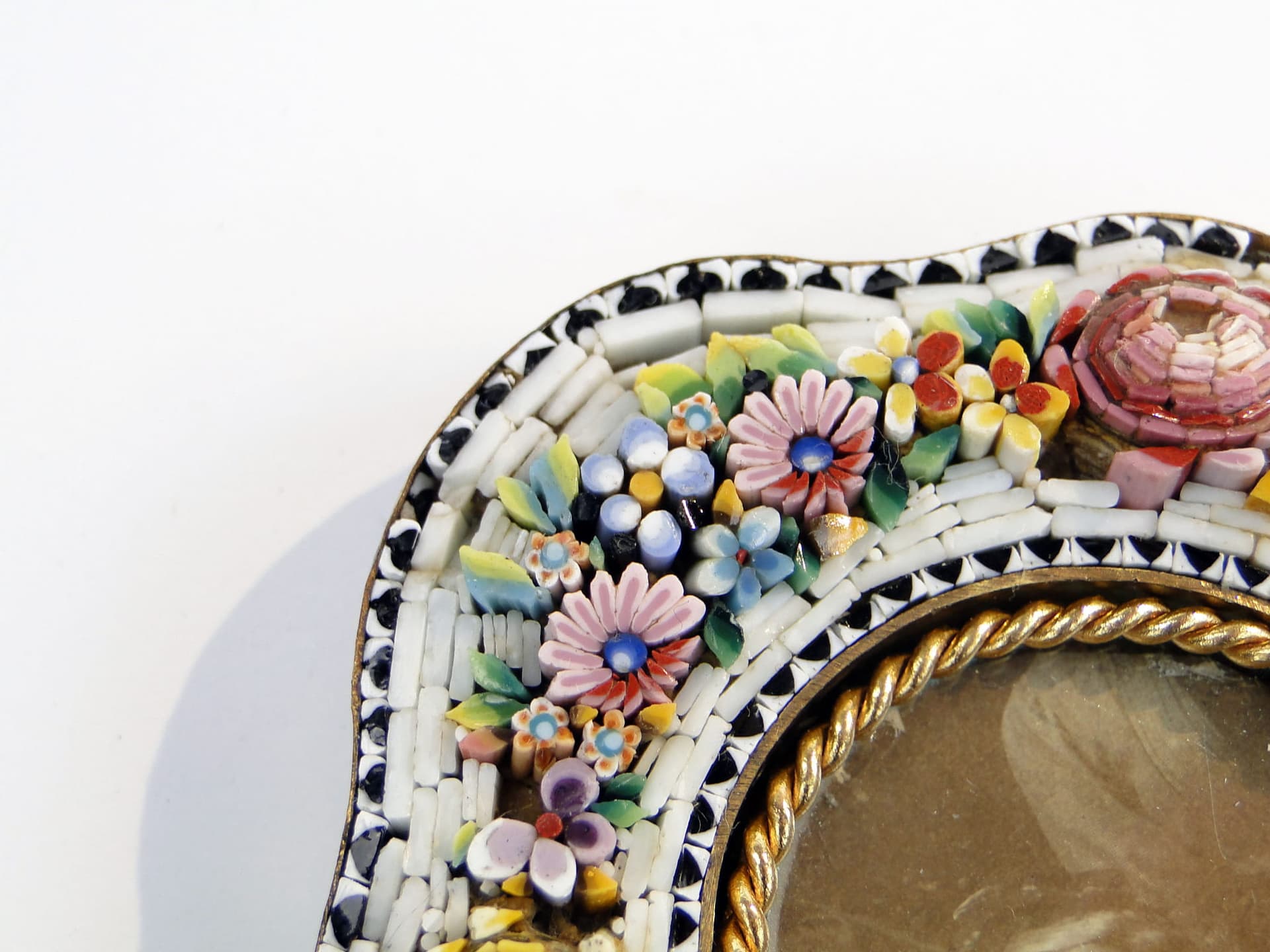 Ramka na zdjęcie millefiori, multicolor, szkło kolorowe, mosiądz, Włochy, XIX wiek - 287998