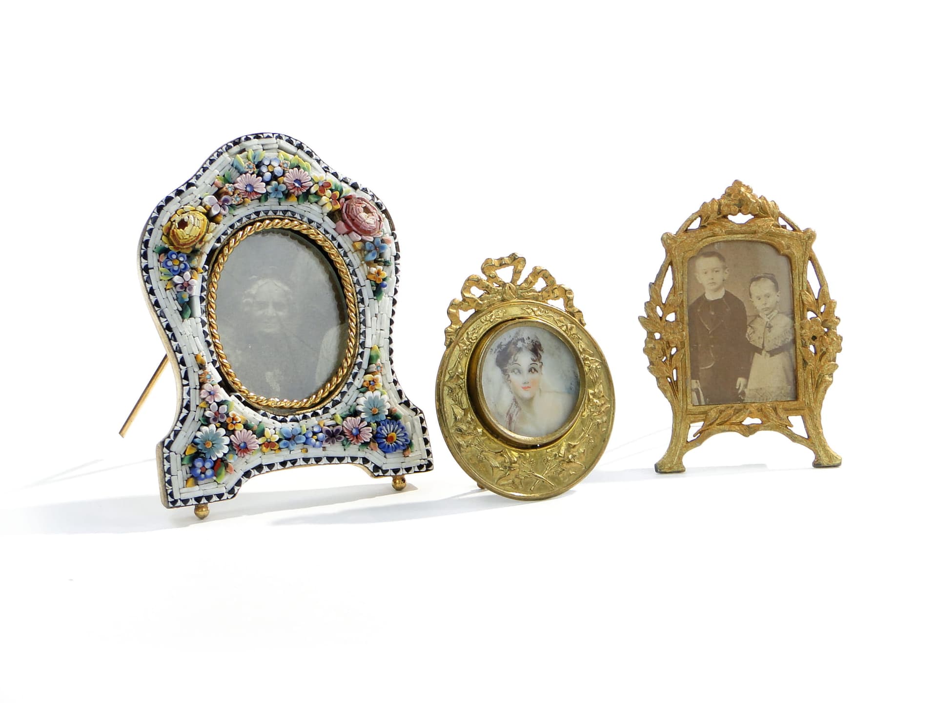 Ramka na zdjęcie millefiori, multicolor, szkło kolorowe, mosiądz, Włochy, XIX wiek - 287993