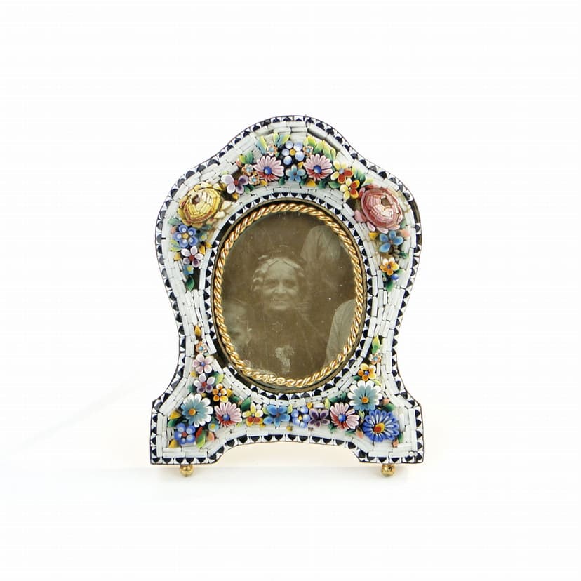 Ramka na zdjęcie millefiori, multicolor, szkło kolorowe, mosiądz, Włochy, XIX wiek