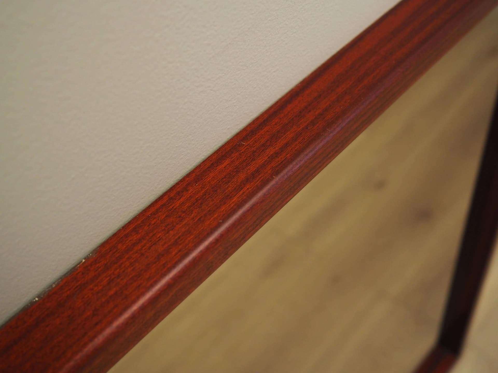 Rectangular mirror, graphite glass, dark brown mahogany, Denmark, 1970s - 21236