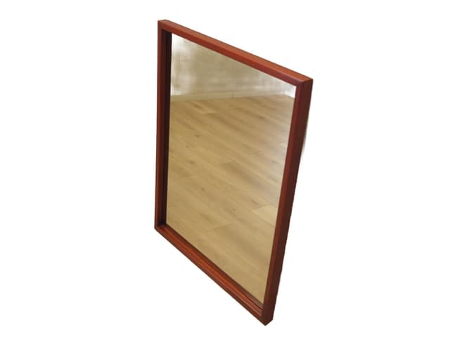Rectangular mirror, graphite glass, dark brown mahogany, Denmark, 1970s - DIMENSION
