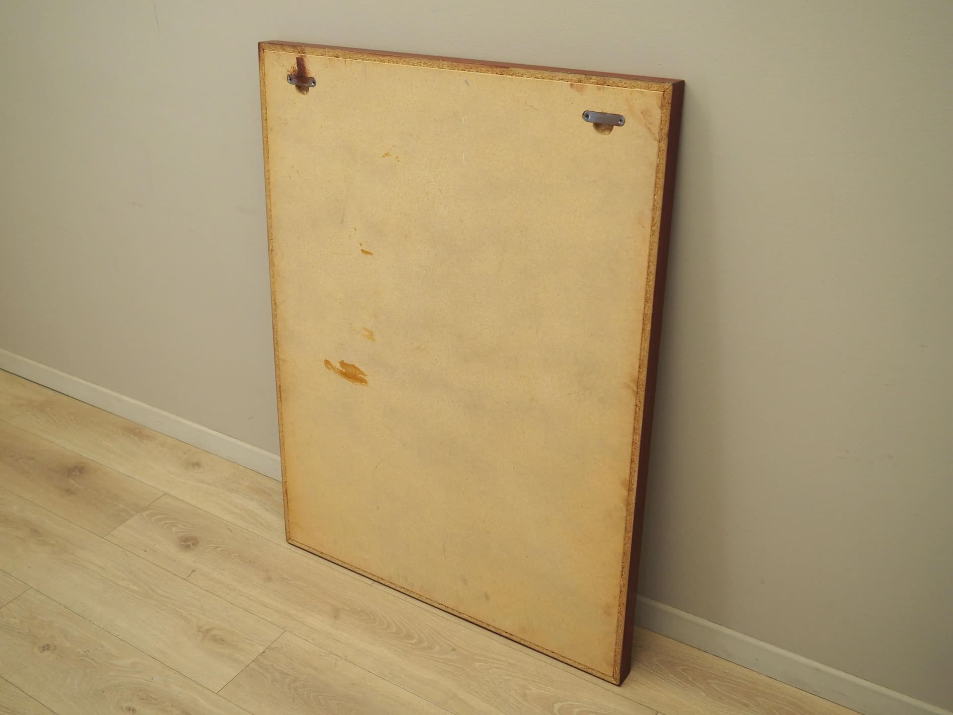 Rectangular mirror, graphite glass, dark brown mahogany, Denmark, 1970s - 21238