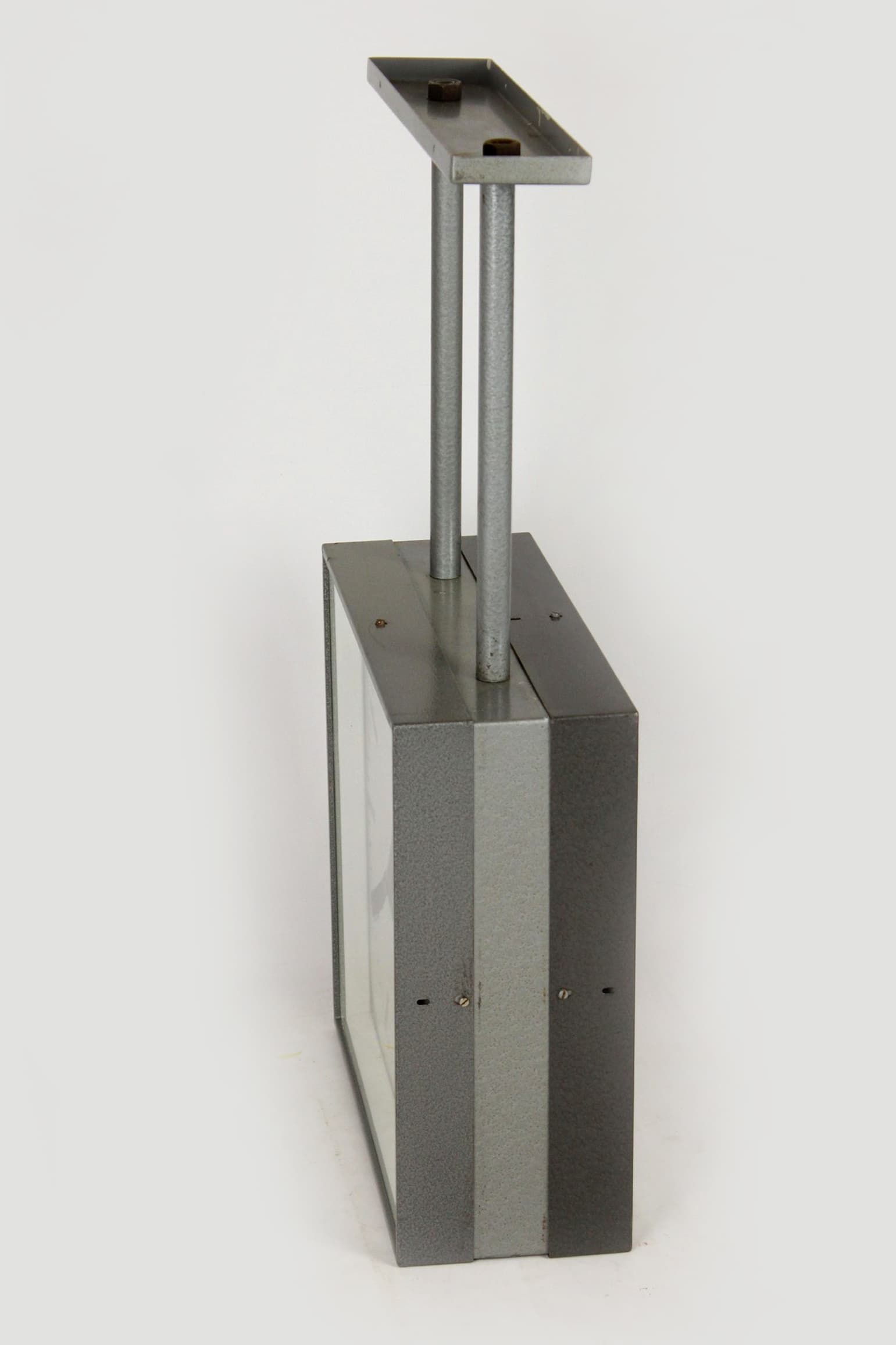 Zegar kolejowy dwustronny, szary, Czechosłowacja, lata 80. - 288034