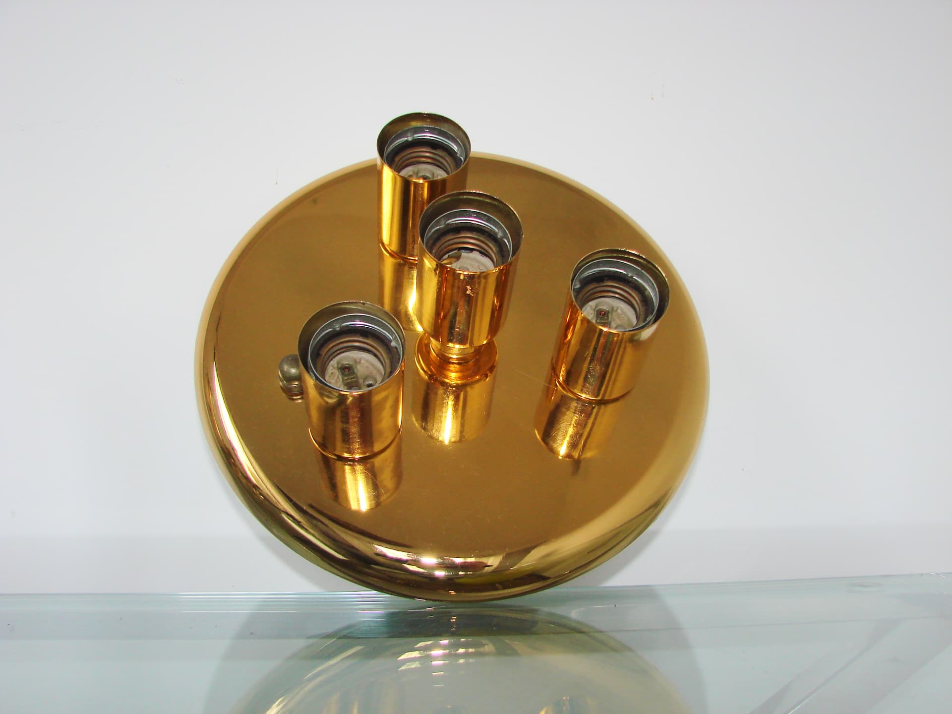 Plafon sufitowy, złoty, metal, lata 80. - 288054